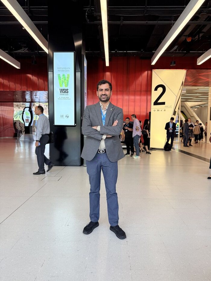 Salman Nasir at the WSIS Forum 2026 in Geneva, Switzerland